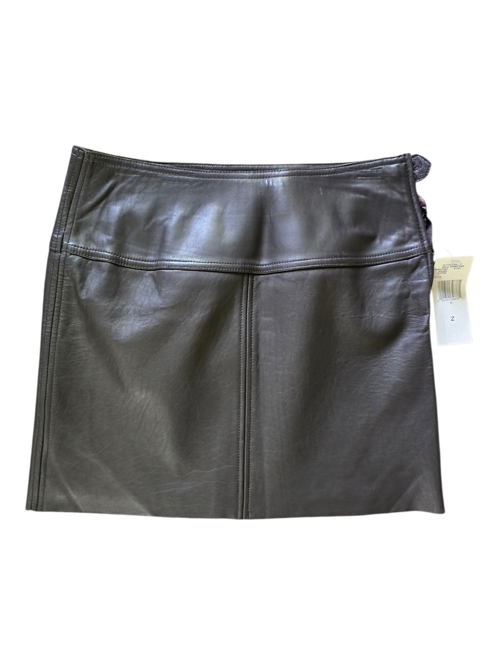 NWT Y2K Ralph Lauren Buttery Leather Mini Skirt Deadstock